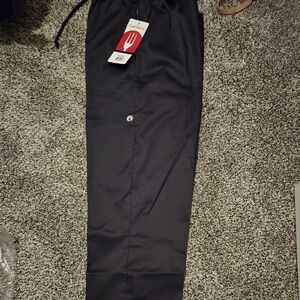 NEW! Chef Works Essential Black Chef Pants